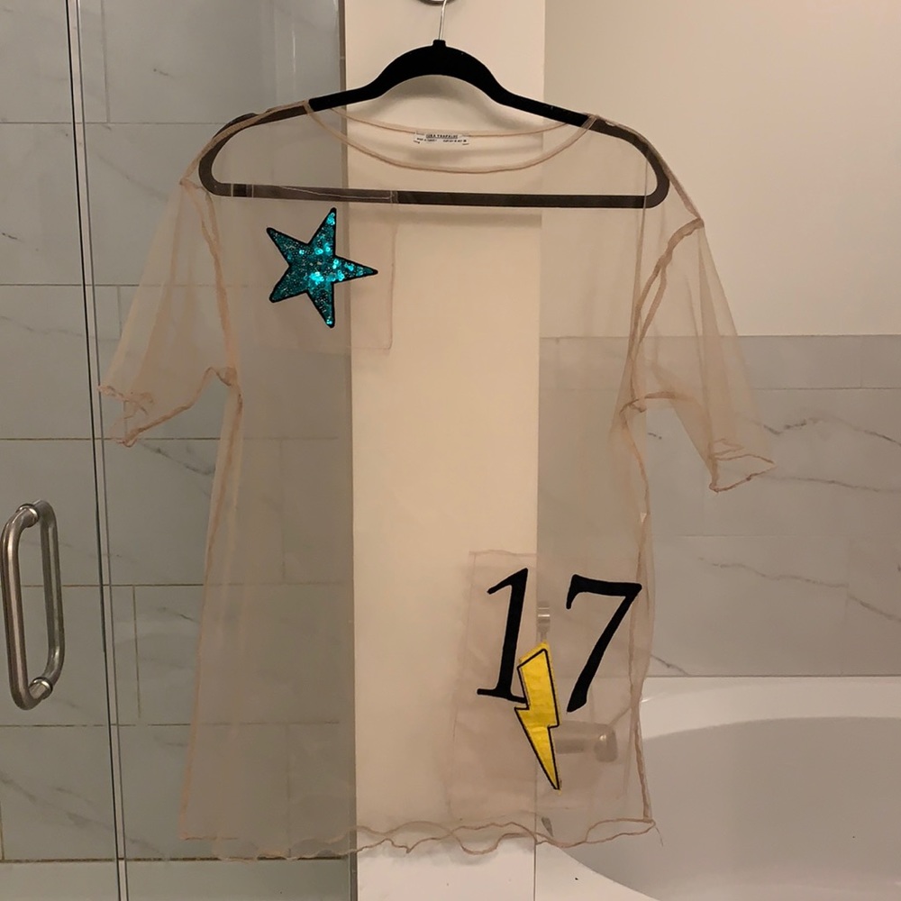 Zara Chiffon/Mesh Dress In Size (M)!